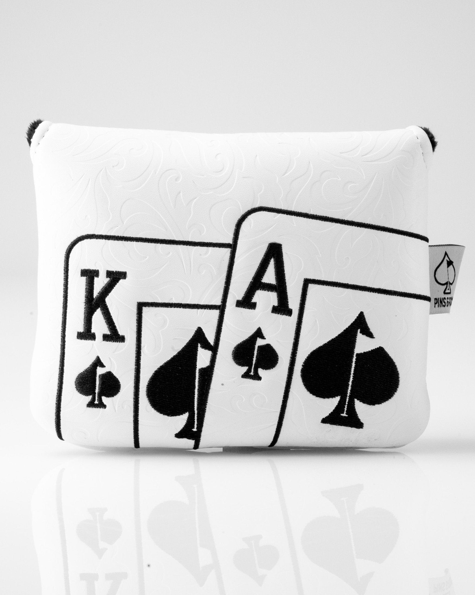 White Out Ace of Spades - Center Shaft Mallet Putter Cover - Black Girl Golf