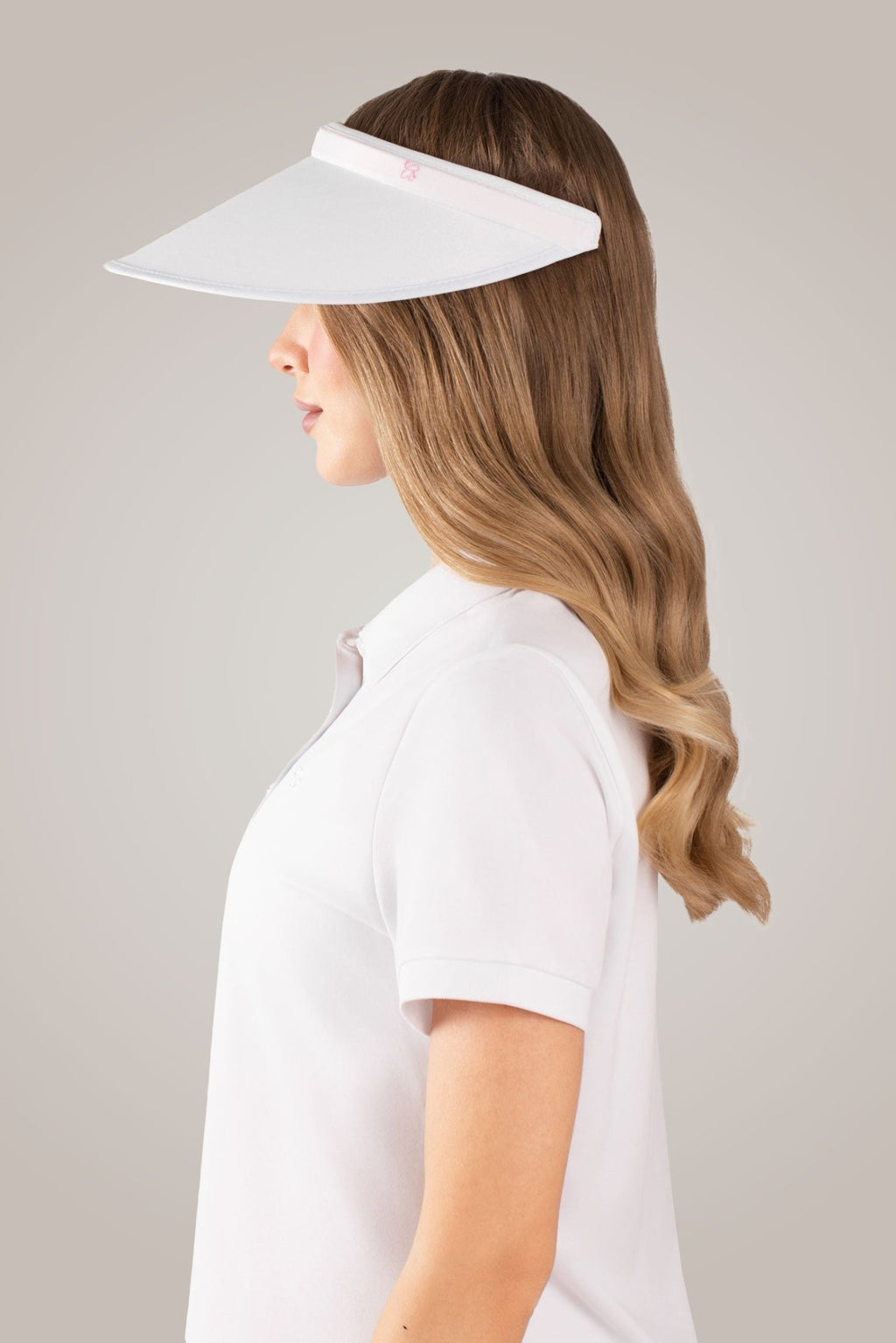 White Wide Brim Slide On Visor - Black Girl Golf