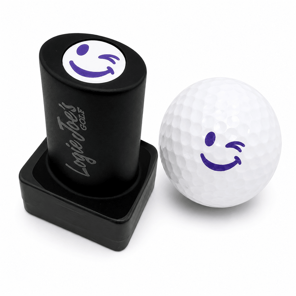 Winky Face Golf Ball Stamp | Quick - Dry Ink Stamper | Easy Ball Identification | Fun Golf Gift - Black Girl Golf