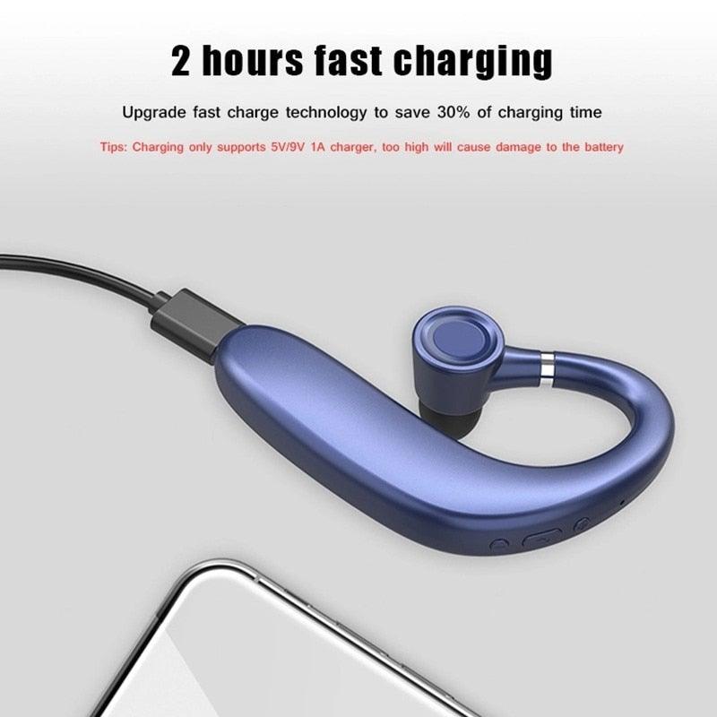 Wireless Blue Earhook Bluetooth Headphones Business Office Bluetooth 5.0 Over Ear Earphone Stereo Single Earbud With Mic HiFi Headphone Single Ear Headset Super Long Standby Noise Reduction Earpiece Compatible With Smartphones - Black Girl Golf