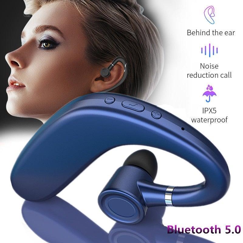 Wireless Blue Earhook Bluetooth Headphones Business Office Bluetooth 5.0 Over Ear Earphone Stereo Single Earbud With Mic HiFi Headphone Single Ear Headset Super Long Standby Noise Reduction Earpiece Compatible With Smartphones - Black Girl Golf
