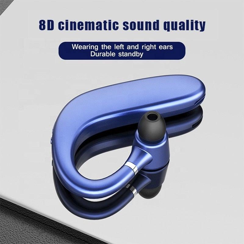 Wireless Blue Earhook Bluetooth Headphones Business Office Bluetooth 5.0 Over Ear Earphone Stereo Single Earbud With Mic HiFi Headphone Single Ear Headset Super Long Standby Noise Reduction Earpiece Compatible With Smartphones - Black Girl Golf