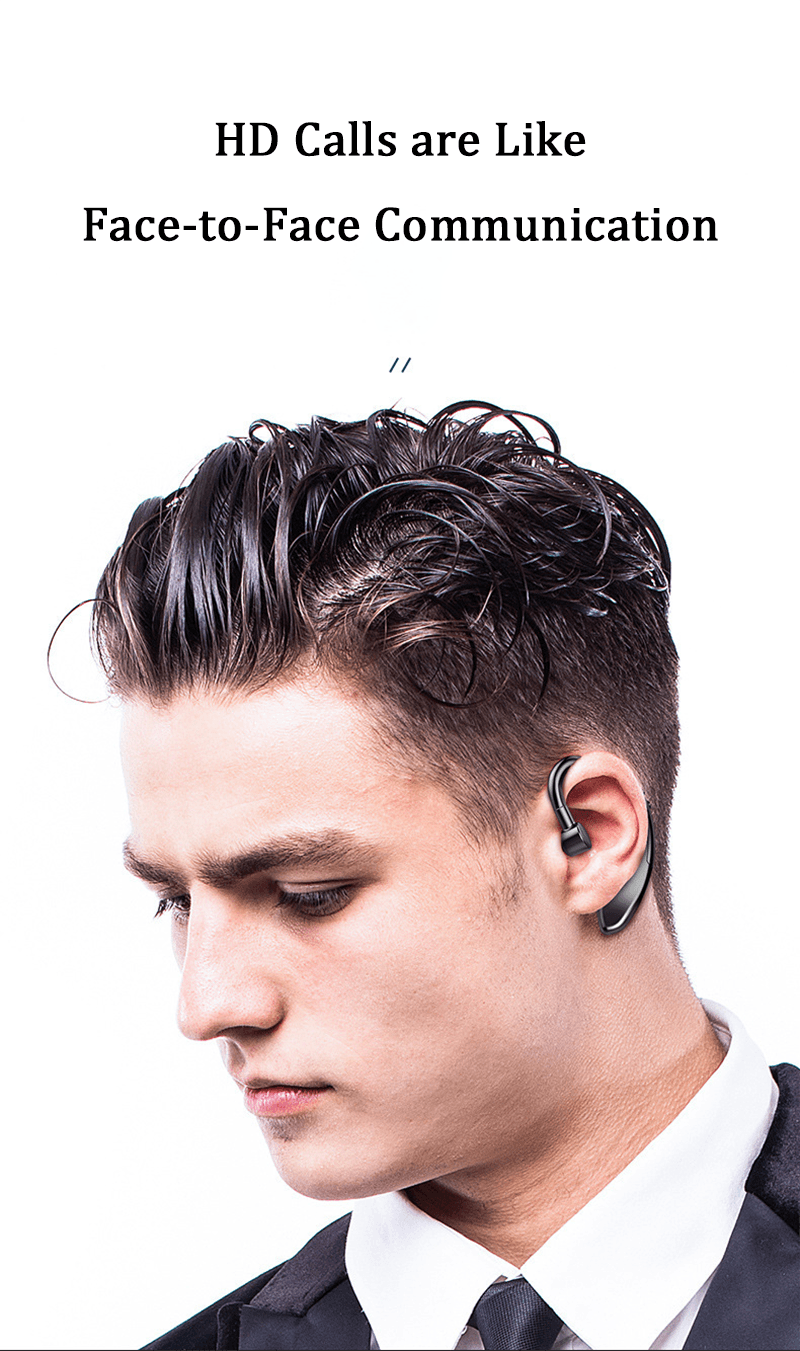 Wireless Blue Earhook Bluetooth Headphones Business Office Bluetooth 5.0 Over Ear Earphone Stereo Single Earbud With Mic HiFi Headphone Single Ear Headset Super Long Standby Noise Reduction Earpiece Compatible With Smartphones - Black Girl Golf