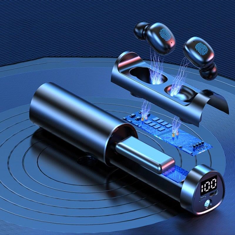 Wireless Bluetooth 5.1 Earphones Wireless Charging Case IPX8 Waterproof Stereo Headphones In Ear Built in Mic Headset Touch Control Earbuds Wireless Earbuds Case With Flashlight Noise Isolating Clear Calls Rich Bass In-Ear Sports Headset - Black Girl Golf