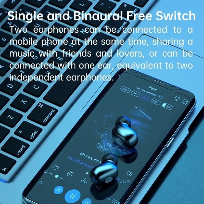 Wireless Bluetooth 5.1 Earphones Wireless Charging Case IPX8 Waterproof Stereo Headphones In Ear Built in Mic Headset Touch Control Earbuds Wireless Earbuds Case With Flashlight Noise Isolating Clear Calls Rich Bass In-Ear Sports Headset - Black Girl Golf