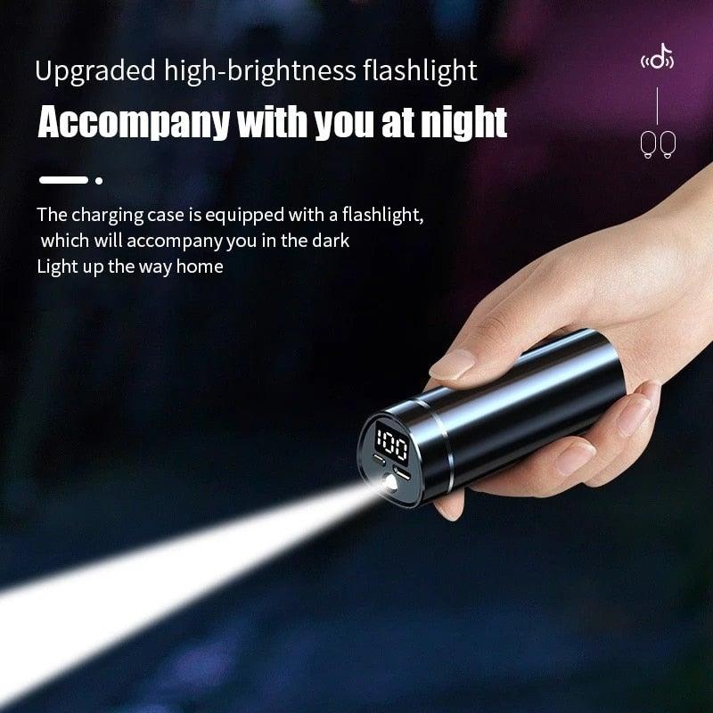 Wireless Bluetooth 5.1 Earphones Wireless Charging Case IPX8 Waterproof Stereo Headphones In Ear Built in Mic Headset Touch Control Earbuds Wireless Earbuds Case With Flashlight Noise Isolating Clear Calls Rich Bass In-Ear Sports Headset - Black Girl Golf