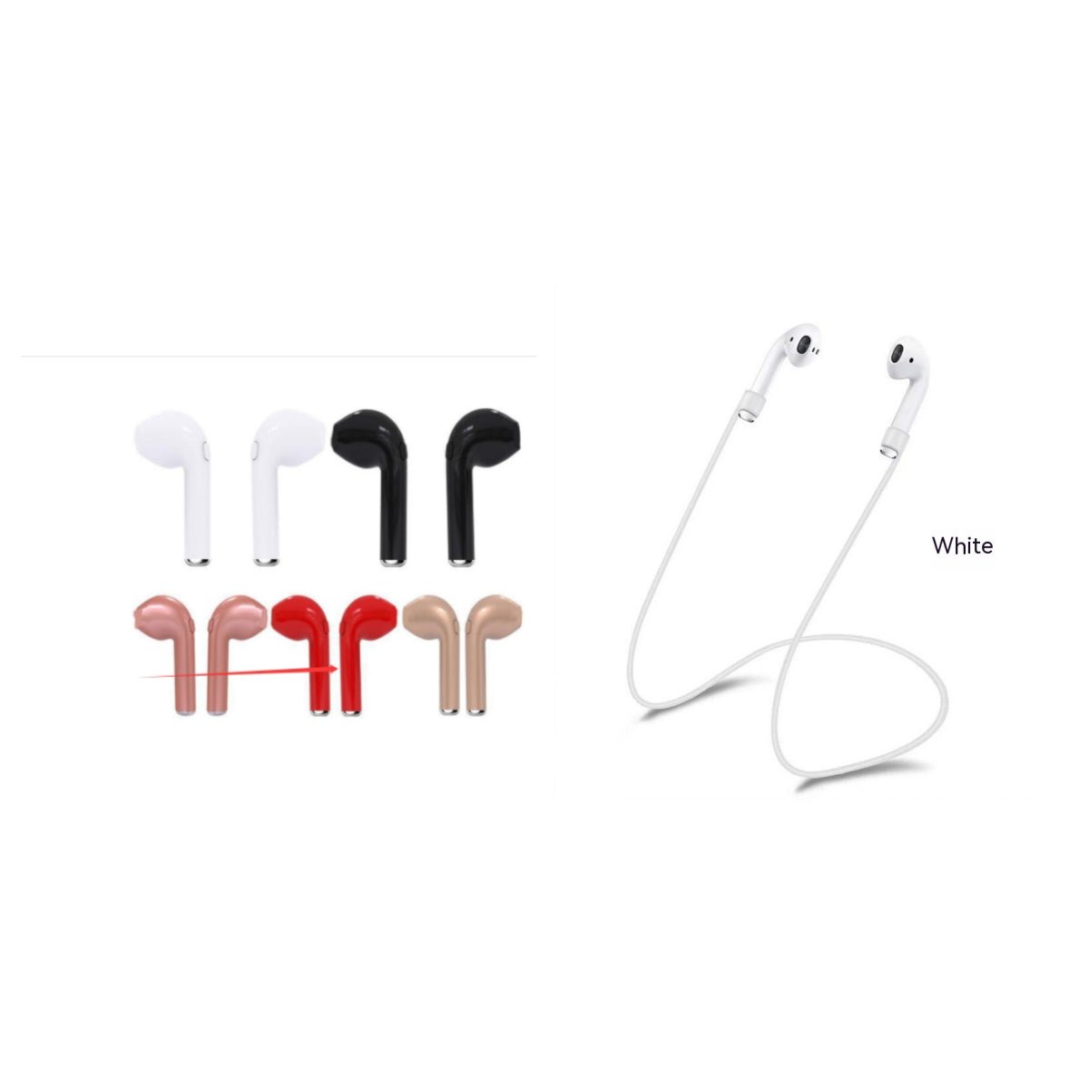 Wireless Bluetooth Earphone Earbuds Head With Mic with cables for all phones - Black Girl Golf