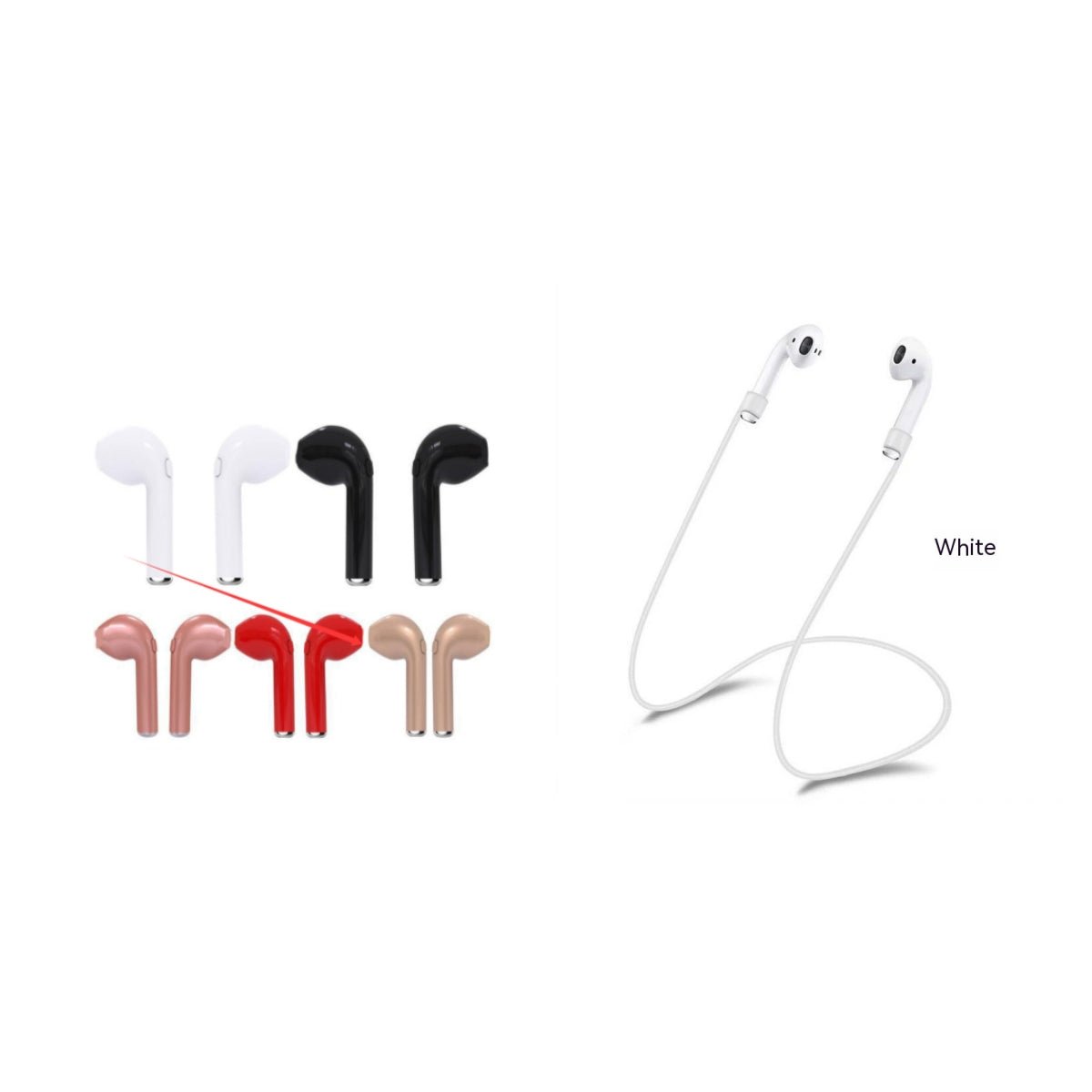 Wireless Bluetooth Earphone Earbuds Head With Mic with cables for all phones - Black Girl Golf