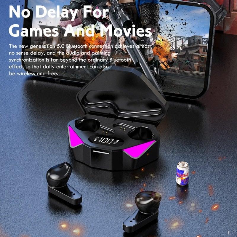 Wireless Earbuds Touch Control Earphone No Delay Noise Reduction Bluetooth Headphone Gaming Headset y Lewith Mic Updated Design with Industrading Sound & Improved Comfort, Long Wireless Range, Up to 24 Hours of Talk Time - Black Girl Golf