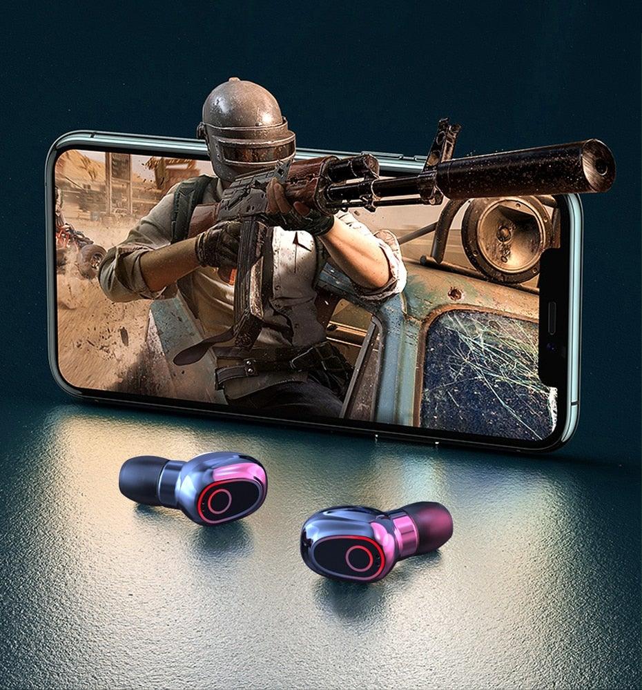 Wireless Earbuds With Microphone Bluetooth 5.1 Headphones in-Ear Touch Control Hi-Fi Stereo Sound Earphones Excellent Playing Time Deep Earphones Bluetooth Wireless Charging Box Headphones LED Display Sport Waterproof Earbuds Headsets 10000 mAh - Black Girl Golf