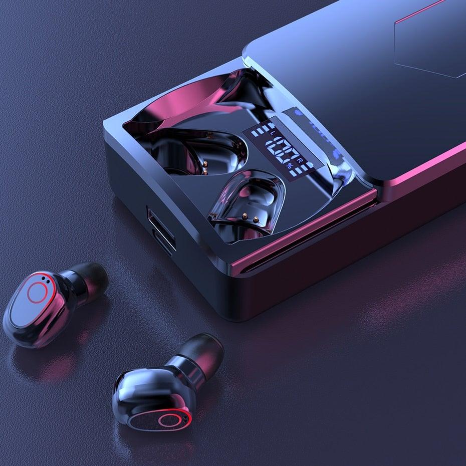 Wireless Earbuds With Microphone Bluetooth 5.1 Headphones in-Ear Touch Control Hi-Fi Stereo Sound Earphones Excellent Playing Time Deep Earphones Bluetooth Wireless Charging Box Headphones LED Display Sport Waterproof Earbuds Headsets 10000 mAh - Black Girl Golf