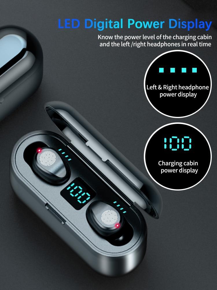 Wireless Headphones Bluetooth 5.0 Earphone TWS HIFI Mini In-ear Sports Running Headset Support iOS/Android Phones HD Call - Black Girl Golf