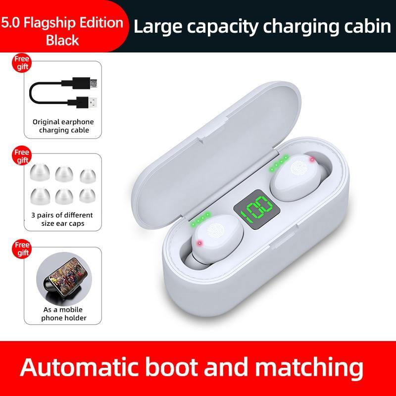 Wireless Headphones Bluetooth 5.0 Earphone TWS HIFI Mini In-ear Sports Running Headset Support iOS/Android Phones HD Call - Black Girl Golf