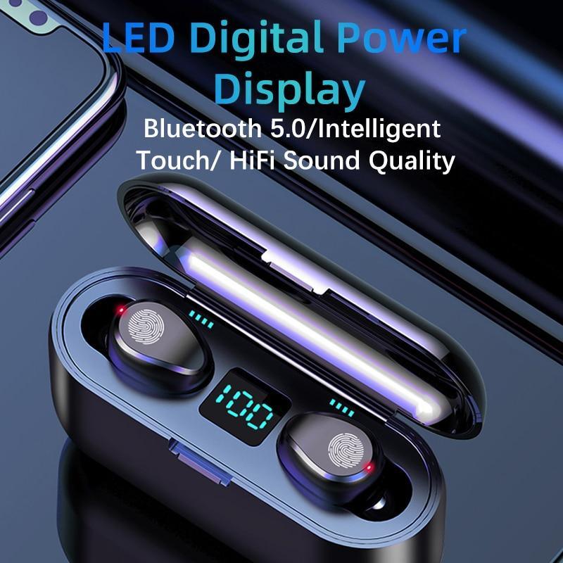Wireless Headphones Bluetooth 5.0 Earphone TWS HIFI Mini In-ear Sports Running Headset Support iOS/Android Phones HD Call - Black Girl Golf