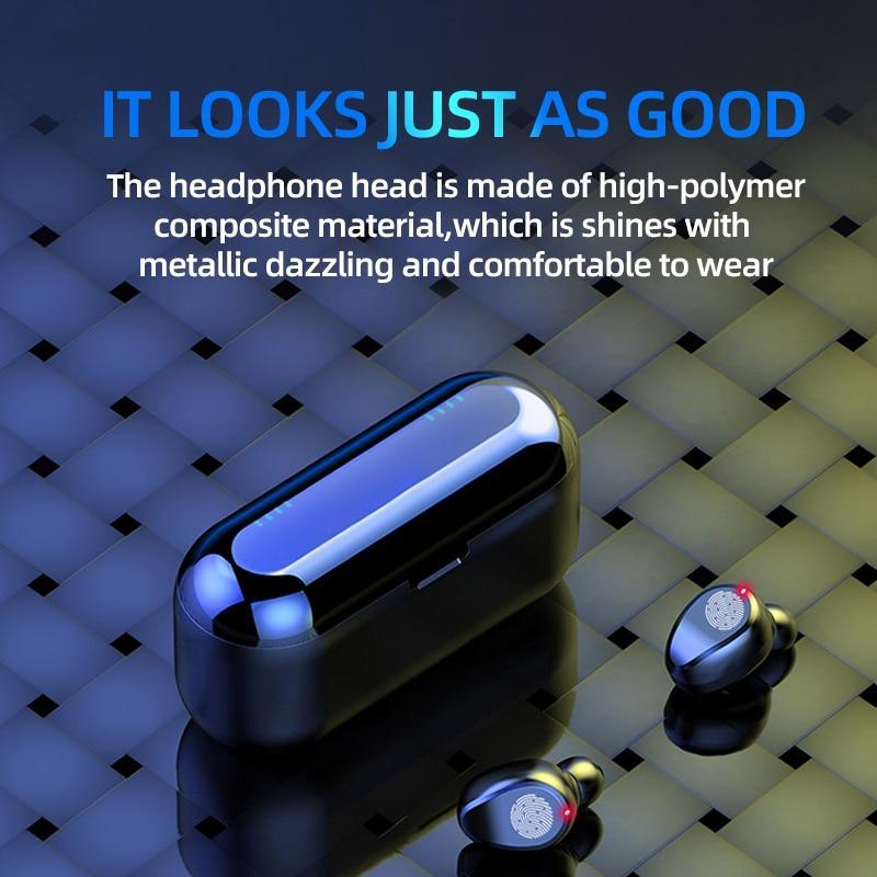 Wireless Headphones Bluetooth 5.0 Earphone TWS HIFI Mini In-ear Sports Running Headset Support iOS/Android Phones HD Call - Black Girl Golf