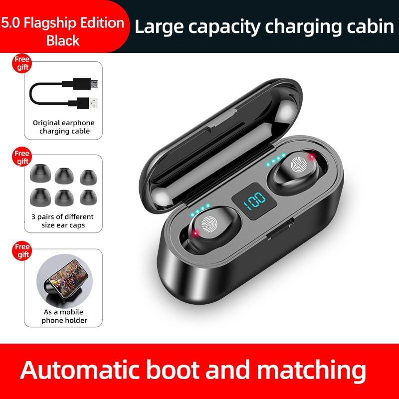 Wireless Headphones Bluetooth 5.0 Earphone TWS HIFI Mini In-ear Sports Running Headset Support iOS/Android Phones HD Call - Black Girl Golf