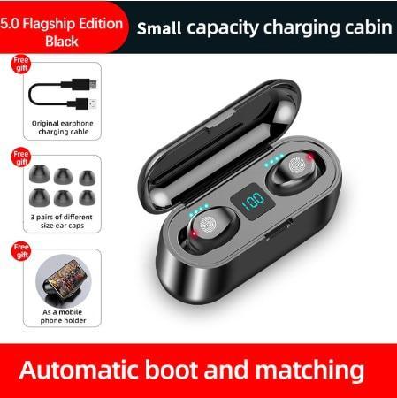 Wireless Headphones Bluetooth 5.0 Earphone TWS HIFI Mini In-ear Sports Running Headset Support iOS/Android Phones HD Call - Black Girl Golf