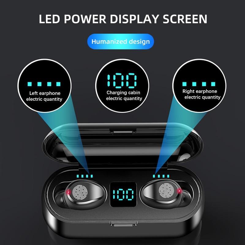 Wireless Headphones Bluetooth 5.0 Earphone TWS HIFI Mini In-ear Sports Running Headset Support iOS/Android Phones HD Call - Black Girl Golf