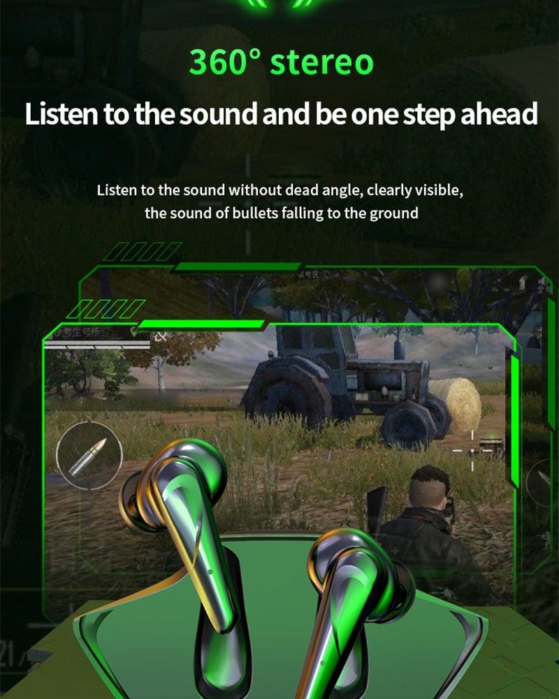 Wireless Headphones Noise Canceling Waterproof Gaming Headsets 9D Stereo Sports Earphones With Microphones Sound Quality Wireless Charging Case In-Ear Headphones Wireless Bluetooth 5.1 Headset Deep Bass Soft Comfortable Secure Fit Earphones - Black Girl Golf