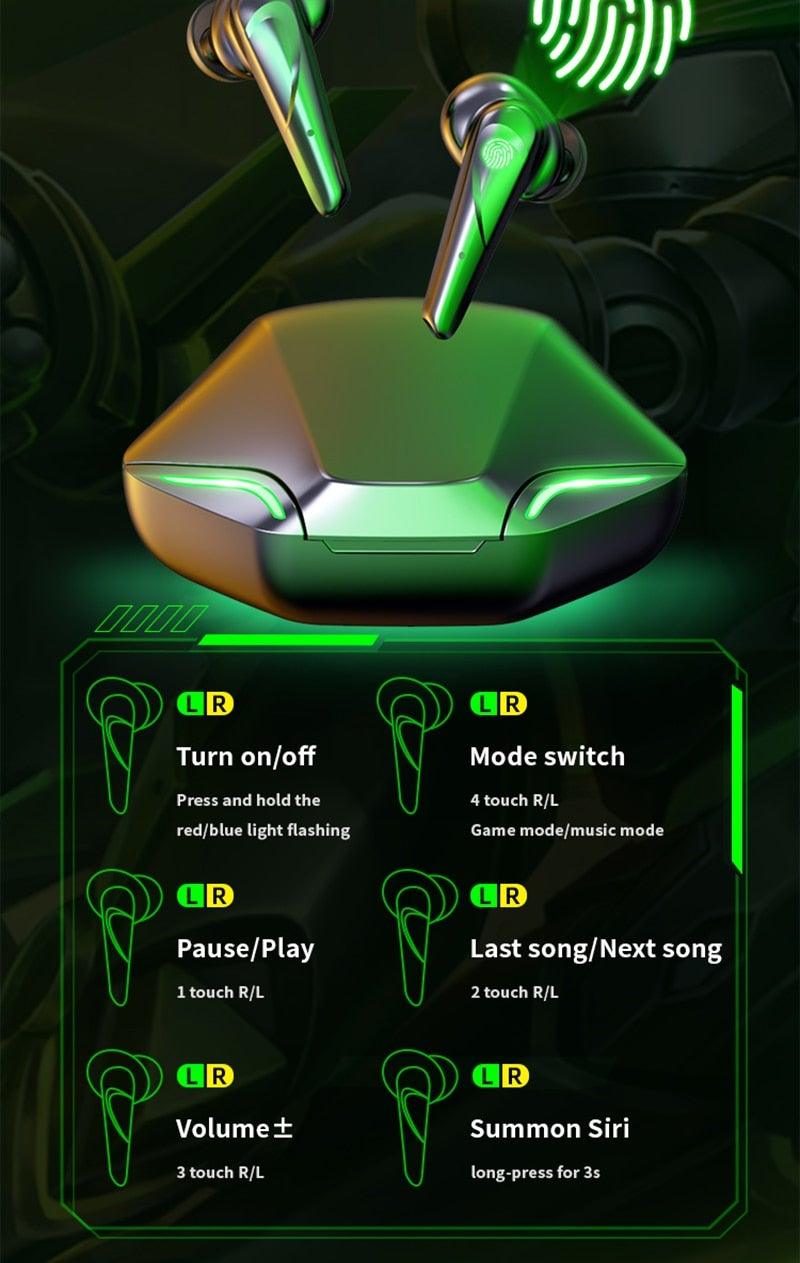 Wireless Headphones Noise Canceling Waterproof Gaming Headsets 9D Stereo Sports Earphones With Microphones Sound Quality Wireless Charging Case In-Ear Headphones Wireless Bluetooth 5.1 Headset Deep Bass Soft Comfortable Secure Fit Earphones - Black Girl Golf