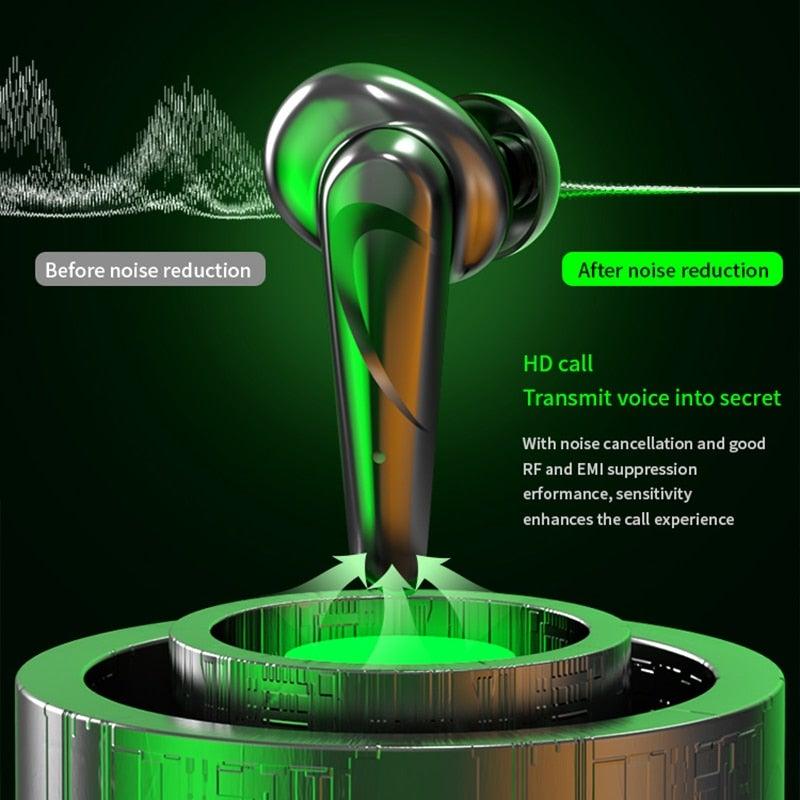 Wireless Headphones Noise Canceling Waterproof Gaming Headsets 9D Stereo Sports Earphones With Microphones Sound Quality Wireless Charging Case In-Ear Headphones Wireless Bluetooth 5.1 Headset Deep Bass Soft Comfortable Secure Fit Earphones - Black Girl Golf