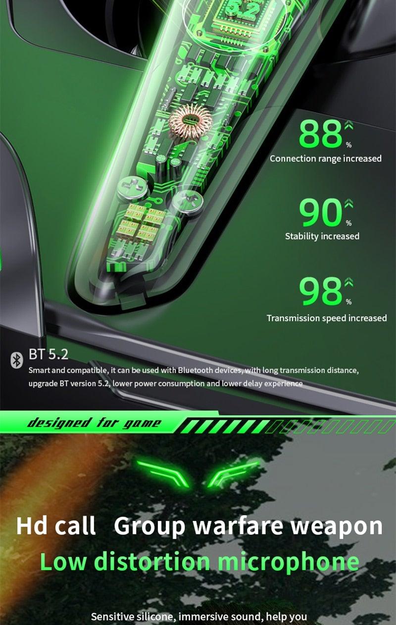 Wireless Headphones Noise Canceling Waterproof Gaming Headsets 9D Stereo Sports Earphones With Microphones Sound Quality Wireless Charging Case In-Ear Headphones Wireless Bluetooth 5.1 Headset Deep Bass Soft Comfortable Secure Fit Earphones - Black Girl Golf