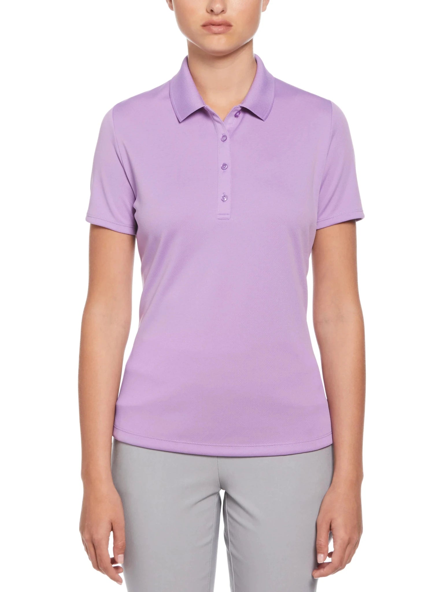 Womens Solid Swing Tech™ Polo - Black Girl Golf