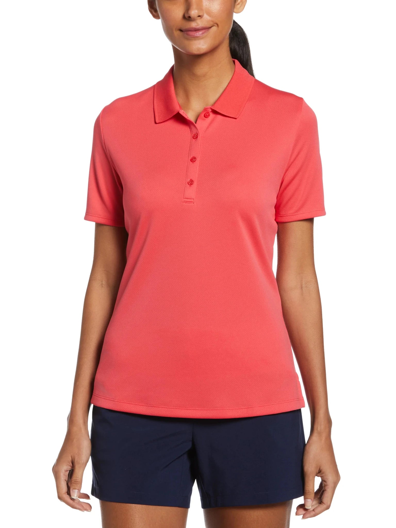 Womens Solid Swing Tech™ Polo - Black Girl Golf