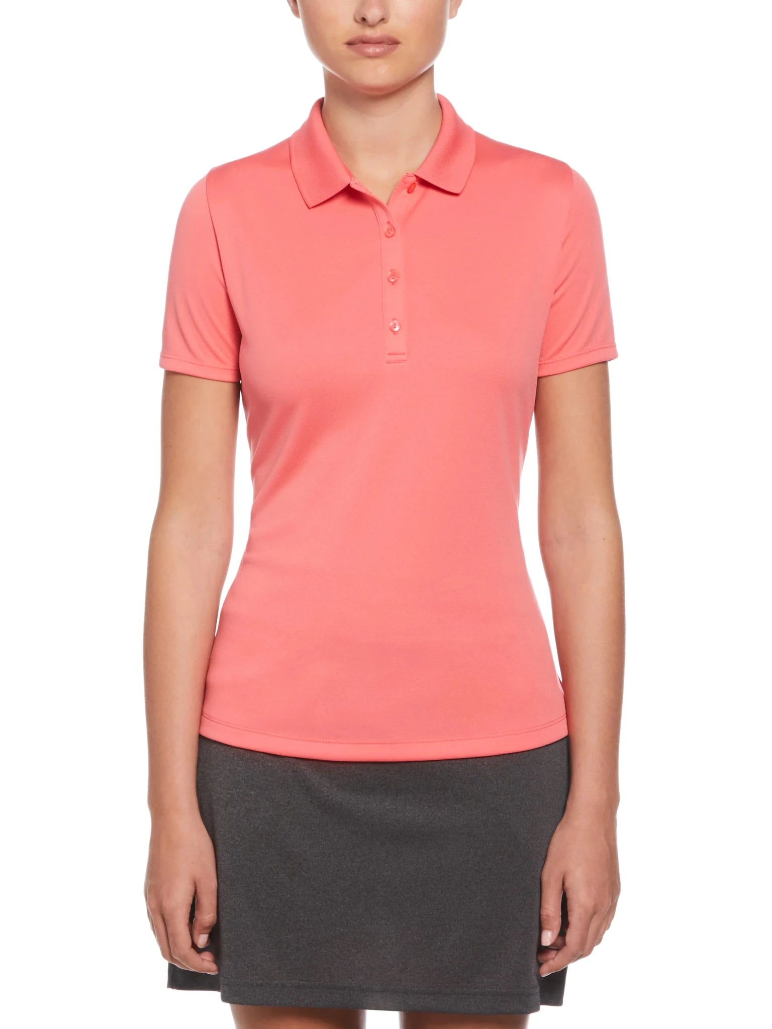 Womens Solid Swing Tech™ Polo - Black Girl Golf