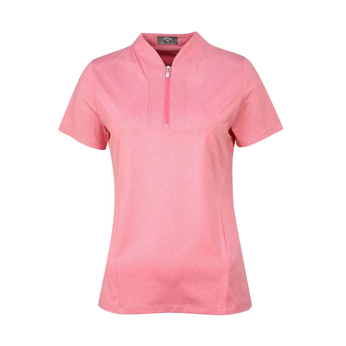 Womens Tonal Texture Heather Polo Top - Black Girl Golf