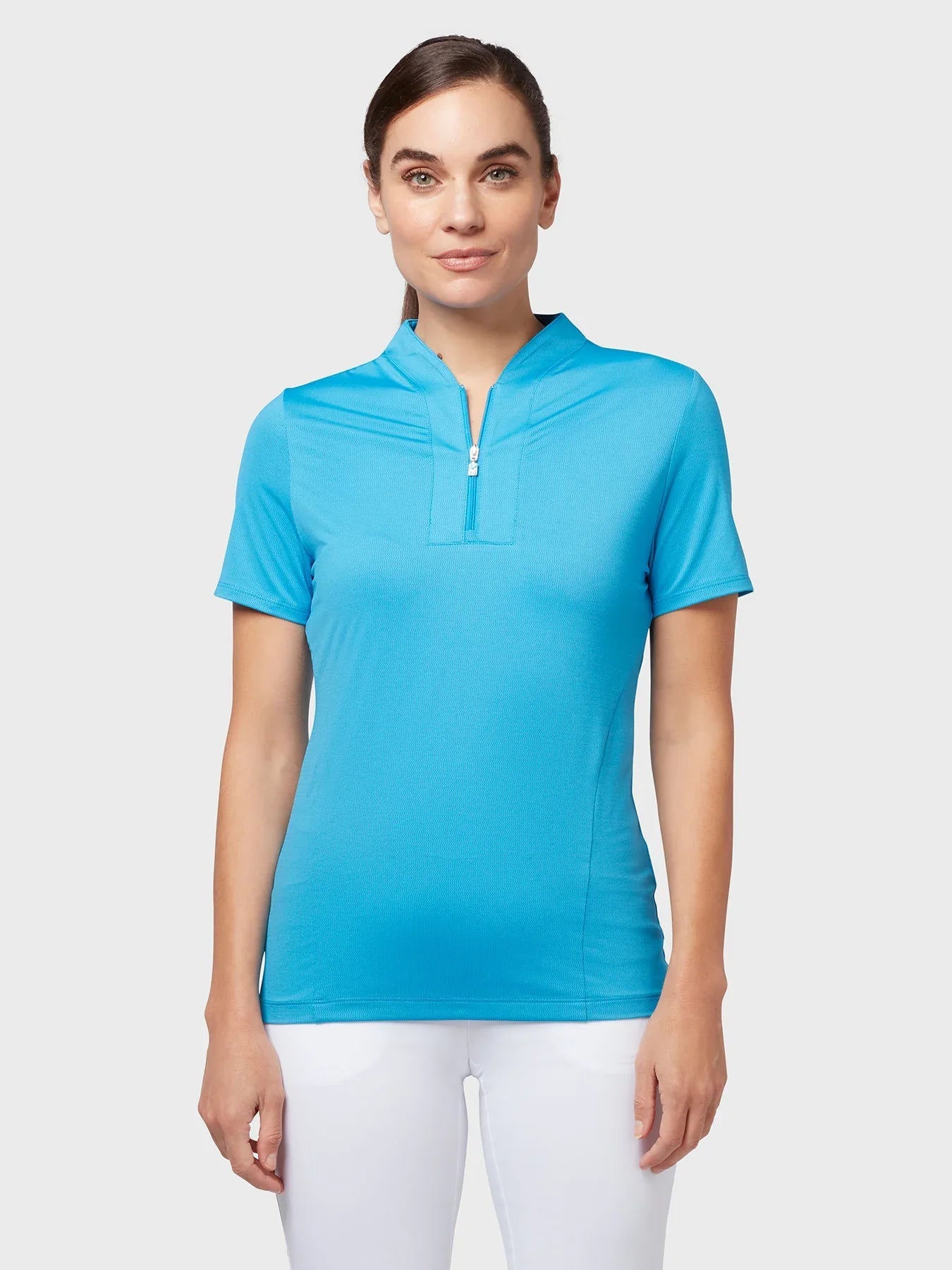 Womens Tonal Texture Heather Polo Top - Black Girl Golf