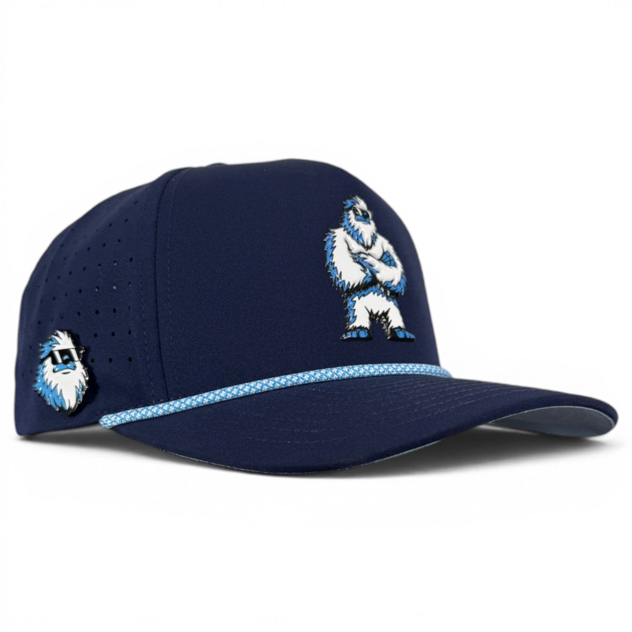 Zero Chill Yeti Golf Hat | Snapback Cap | Built-in Magnetic Ball Marker Holder + Marker Included | Adjustable Navy Abominable Snowman - Black Girl Golf